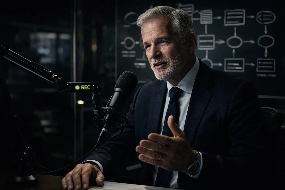 Senior employee recording knowledge sharing session